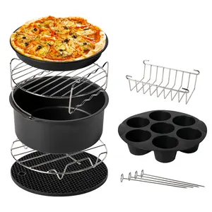 Accesorios para freidora de aire, cesta para pasteles de 8 pulgadas, plato para Pizza, parrilla Doble