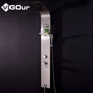 Colonne <span class=keywords><strong>de</strong></span> douche murale au design moderne facile à collecter <span class=keywords><strong>Bain</strong></span> bon marché Jet <span class=keywords><strong>de</strong></span> massage <span class=keywords><strong>Salle</strong></span> <span class=keywords><strong>de</strong></span> bains Fonction pluie Eau chaude et froide Toilettes incluses - Product Image 4