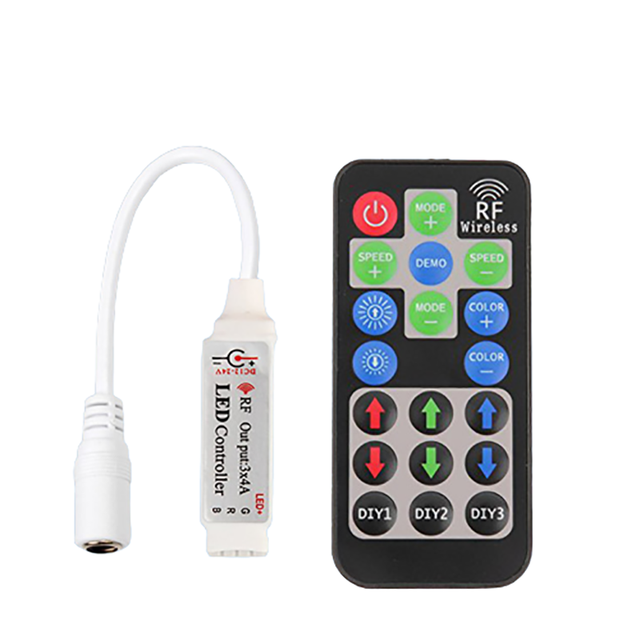 Flexible Light Strips Dc Control Cable Wireless 19 Key Remote Control Rf Led Dimmer Rgb 3 Channel 12A Led Diy Controller