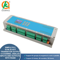 Oshangming PLC Transistor Salida 24 V 32 Entrada 32 Salida 2AI 2AO con RS485 para HMI