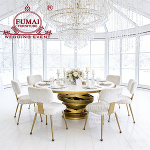 Mesas de Comedor Modernas para Bodas al Aire Libre Estilo Americano, Tablero de MDF, Base de Acero Inoxidable, No Plegables, Alquiler de Muebles para Hoteles y Eventos, Fumai - Product Image 5