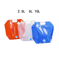 Sac de robinet en plastique personnalisé en usine de différentes couleurs 2.5L5L 10L Portable Camping en plein air Sports Alpinisme Sac à eau pliant