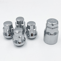 GW Nouveau Kit 4+1 Écrous de blocage de roue chromés M12*1.25 32mm Universels 30600 pour Rétrofit/Amélioration