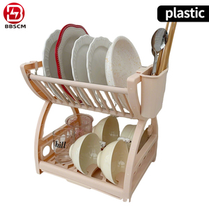 <b>Dish</b> Drainer <b>Dish</b> Drying <b>Rack</b> Kitchen Storage Double Layer Shelf Knife Fork Container Holder Cutting Board Stand Standing Type - Product Image 6