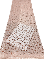 Tissu en dentelle française brodé de strass en cristal écologiques NI.AI avec pierres pour robes de mariée
