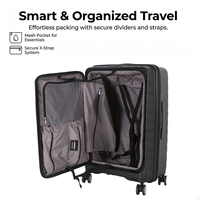 Valise de voyage d'affaires tendance en PP rigide avec serrure TSA, port USB, roues silencieuses et anti-rayures