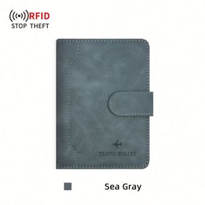 Portable RFID Blocking Multi-functional Passport Cover <b>Wallet</b> Button Customized Multicolor PU Leather Travel Passport <b>Holder</b> - Product Image 4