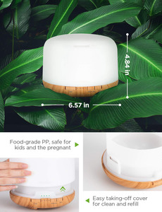 Diffusore di aromi diffusore di olio essenziale capacità di <span class=keywords><strong>acqua</strong></span> 500ml 7 colori luce a ultrasuoni umidificatore nebbia fredda - Product Image 2