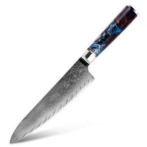 Juego de Cuchillos de Cocina Profesionales de 8 Pulgadas, Acero Damasco Forjado, Mango de Madera Ecológico Tradicional, Ambidiestro, Personalizado - Product Image 1