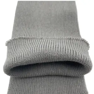 Puño de tela acanalada de punto a rayas personalizado 2X2 95% poliéster 5% Spandex tela acanalada para dobladillo de puños de tela - Product Image 1