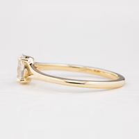 1 Karat ovaler, vierklauenförmiger Kathedralen-Split-Verlobungsring mit im Labor gezüchtetem Diamanten, 10K/14K/18K massives Gold, IGI-zertifiziert, CVD/HPHT, individuell anpassbar