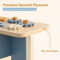 Table de travail en bois pour enfants avec tableau noir, idéale pour les jeux d'imitation de construction, pour les 5 à 7 ans
