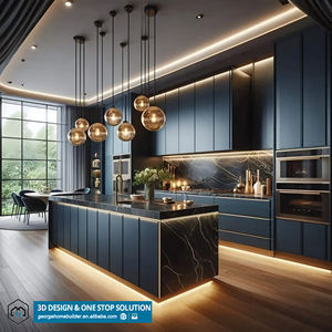 המוכר הטוב ביותר ארונות ריהוט ארונות מטבח אי עיצוב ארונות מטבח מותאמים אישית עם משטח אבן sintertop - Product Image 1