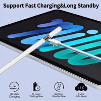 Stylet tactile pour iPad Mini 6ème génération, Air 3ème, 4ème, 5ème génération, Pro 11, 12.9 avec rejet de la paume, 10 heures d'autonomie, idéal pour le dessin