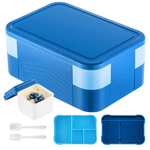 Qijia Bento Box Rectangle Plastic Lid Sealed Leak Proof For Children Student Office Worker <b>Microwave</b> Safe Lunch Container - Product Image 1