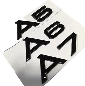 3D A3 A7 A8 Q7 A5 A6 A4 Q2 Q3 Q5 буквы в багажнике автомобиля эмблема хромированная глянцевая черная наклейка с логотипом для Audi