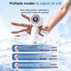 Ventilador Portátil Turbo de 3600mAh, 5V 2A, Recargable, Mini Ventilador de Mano Jisulife, Mejor Precio de Fábrica en Shenzhen - Product Image 5