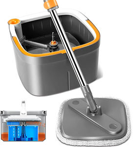 עצמי לסחוט מערכת מים מלוכלכים ונקיים 360 ° מרובע מגב ודלי סט עם רפידות <span class=keywords><strong>mop</strong></span> להחלפה - Product Image 1