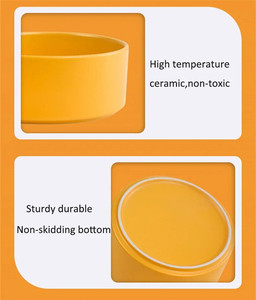 Sunshine Pet Custom Luxury Cat Food Água Alimentador Prato Branco Preto Levantado Duplo Cão Tigelas De Cerâmica com Suporte De Madeira - Product Image 5