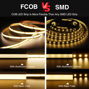Tira de Luces LED COB sin Puntos al por Mayor, 12v 24v, Certificación CE, RoHS, UL, Color Personalizable, Ajustable y Flexible - Product Image 4