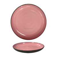 Chine pas cher prix Crokery irrégulière 16 pièces brillant rouge noir moderne vaisselle grès céramique dîner vaisselle ensemble pour la maison