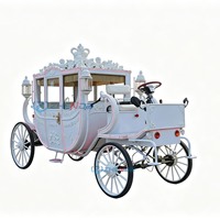 Bus électrique de tourisme de luxe Zhenda, personnalisable, blanc, style carrosse de Cendrillon, avec éclairage LED, 6 places, robuste, directement de l'usine