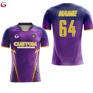 Gepersonaliseerde voetbaltrui met ronde hals, paars voetbalshirt, aangepaste teamnaam, logo, bedrukking, blanco trainingssportkleding X5578 - Product Image 1