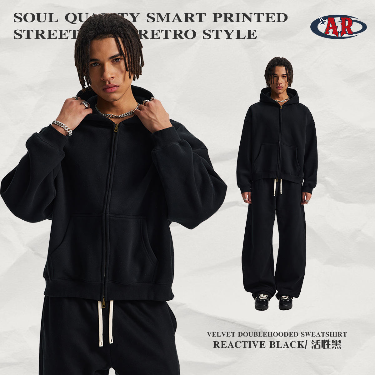 เสื้อกันหนาว Edition-F50 boxy-สีดำที่ใช้งาน