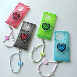 เคสโทรศัพท์สำหรับผู้หญิงพร้อมสายรัดข้อ<span class=keywords><strong>มือ</strong></span>รูปหัวใจสี่มุมสำหรับ Pixel 3 4 5 6 7 8A Pro - Product Image 5