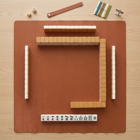 Tapis de jeu de mahjong anti-bruit YY, résistant à l'eau, tapis de jeu de société, tapis de mahjong en cuir PU réversible pour table