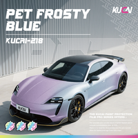 Film vinyle auto-adhésif KUCAI PET bleu givré pour voiture, autocollants vinyle PVC, livraison rapide, changement de couleur de la carrosserie