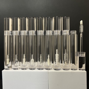 ISMAN Vente en gros <span class=keywords><strong>de</strong></span> flacons <span class=keywords><strong>de</strong></span> <span class=keywords><strong>mascara</strong></span> transparents <span class=keywords><strong>de</strong></span> 5 ml, tube rond en cristal pour gloss à lèvres, emballage <span class=keywords><strong>de</strong></span> maquillage, conteneur <span class=keywords><strong>de</strong></span> sérum pour cils, logo personnalisé - Product Image 1