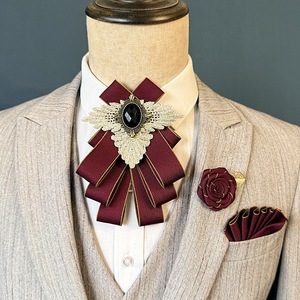 ชุดผ้าพันคอผูกโบว์ ผ้าเช็ดหน้า และผ้าพันคอสี่เหลี่ยมสำหรับผู้ชายสไตล์อังกฤษ เห<span class=keywords><strong>มา</strong></span>ะสำหรับงานแต่งงาน การแสดง งานเลี้ยงเจ้าบ่าว พร้อมดอกไม้ประดับปกเสื้อและเนคไท อุปกรณ์เสริมสำหรับผู้ชาย - Product Image 2