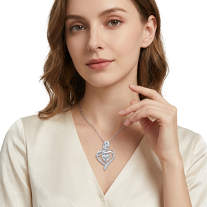 Collier pendentif attrape-rêves en argent sterling 925 avec moissanite colorée ZC-XGP68 pour femme, classique, luxueux, tendance, mariage, fiançailles - Product Image 2