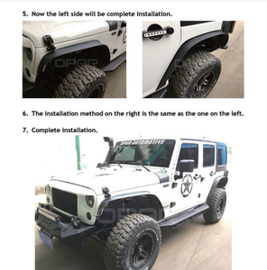 Garde-boue de protection des arcs des épaules, en acier inoxydable, pour <span class=keywords><strong>Jeep</strong></span> <span class=keywords><strong>Wrangler</strong></span> <span class=keywords><strong>JK</strong></span> 2007 — 2017 J064 - Product Image 6