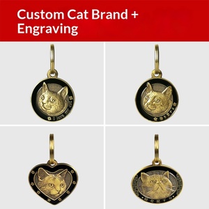 Médaille d'identification pour animaux de compagnie, gravée au laser, motif tête de chat, plaque nominative pour chat et chien, toutes saisons, intérieur et extérieur - Product Image 3