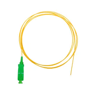 CATV FTTH Yellow jacket 0.9mm 9/125 SM simplex SC APC/PC 1m tight buffer fiber optic pigtail
