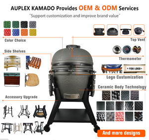AUPLEX XXL Kamado 27 pouces Joe <span class=keywords><strong>Barbecue</strong></span> en céramique luxueux Grills d'extérieur pour cuisine <span class=keywords><strong>Barbecue</strong></span> d'extérieur fabriqué - Product Image 2