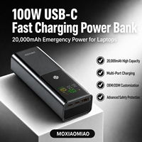 Batterie externe de voyage 20000mAh avec prise AC, charge rapide 100W, charge sans fil, UN38.3, normes de prises internationales
