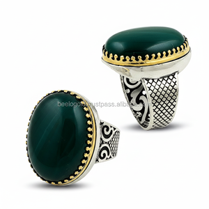 925K Sterling <b>Silver</b> Agate <b>Men</b> <b>Ring</b> - Product Image 2