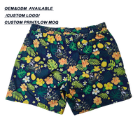 Shorts de bain pour hommes, motif floral tropical et ananas, extensibles, séchage rapide, légers, pour l'été