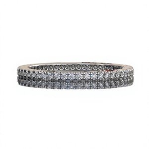 Anillo de eternidad completo con diamantes de moissanita, anillo de boda apilable para mujer |   Anillo de Oro Sólido a Juego |   Anillo Infinito - Product Image 6
