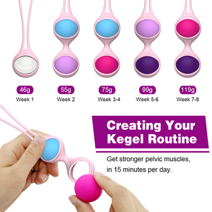 Kit de boules de Kegel lestées en silicone Y <span class=keywords><strong>Love</strong></span> pour le contrôle de la vessie, exercices des muscles du plancher pelvien, boules d'amour pour femmes, boules Ben Wa, bien-être - Product Image 2