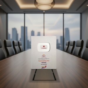 Trofeo de Metal Plateado, Reconocimiento Corporativo, Logros Empresariales y Eventos de Apreciación Profesional, Placa de Premio - Product Image 3