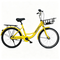Vélo partagé sans chambre à air 24/26 pouces, vélo public adulte non pliable avec fourche rigide, vélo sur mesure pour déploiement urbain