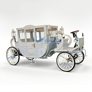 Voiture électrique rétro en acier, type calèche, avec roues en fibre de verre, pour visites en extérieur, parcs et mariages, à vendre - Product Image 1