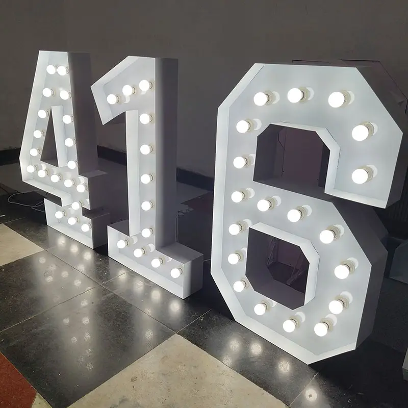 0 To 9 Numbers Rental Suppliers Led Marquee Letters Birthday Events Party Decor Warm White Led Marquee Light Up Letters A-Z 4Ft