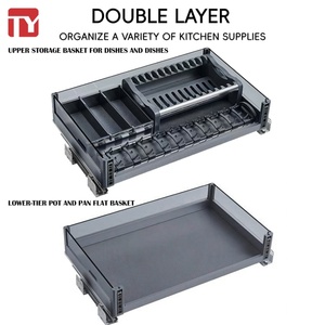 Panier de rangement pour armoire de cuisine TIANYI, organiseur de tiroir moderne, écologique, capacité accrue de 50 %, cadre en aluminium modulaire, garantie 3 ans - Product Image 6