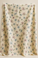 Tissu tricoté multicolore à broderie florale Ditsy, base 100% polyester, avec petites fleurs brodées dispersées, pour sac textile