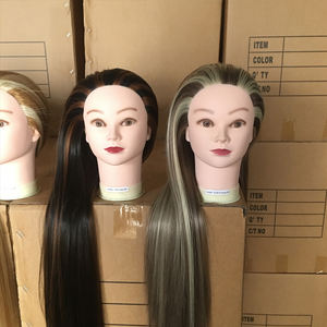 Têtes d'entraînement <span class=keywords><strong>tête</strong></span> de Mannequin blonde Extra longue avec cheveux pour pratique maquillage coiffure Mannequin poupées <span class=keywords><strong>tête</strong></span> de coiffure - Product Image 6